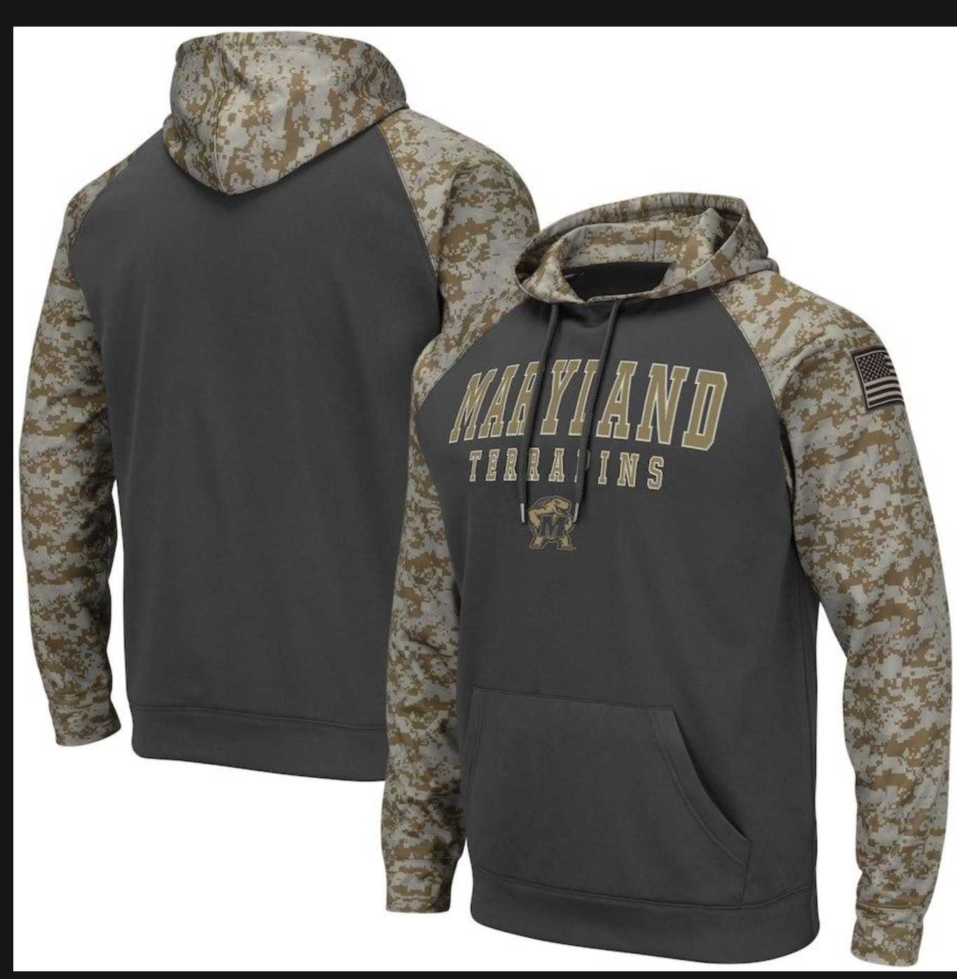 Men's Maryland Terrapins Gray Camo Pullover Hoodie,We sell and wholesale Men's Maryland Terrapins Gray Camo Pullover Hoodie on line form chian!